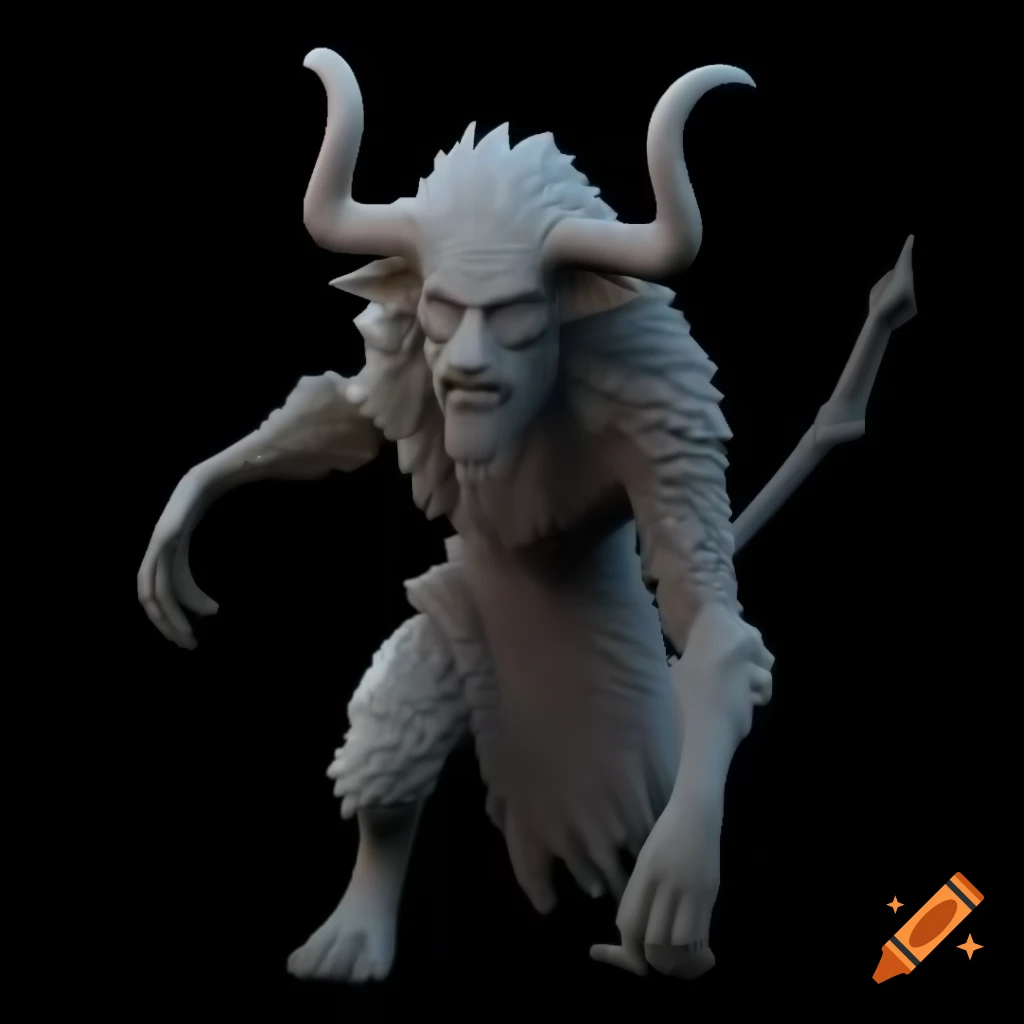 3D model of furry Krampus monster from Dark Souls