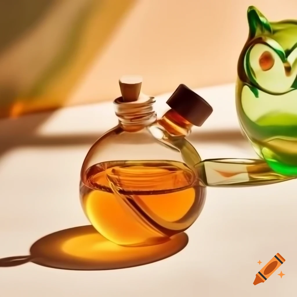 Glass owl-shaped potion bottle