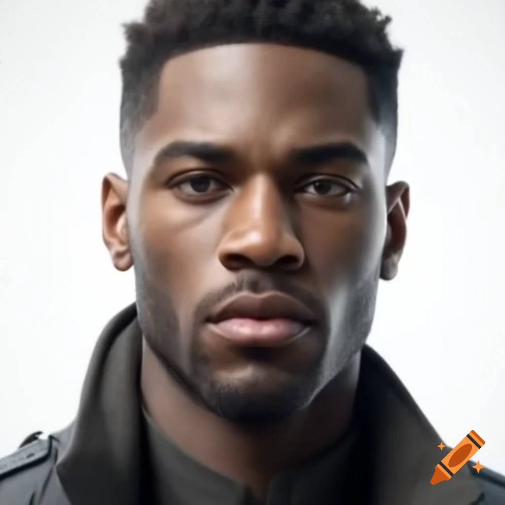 Realistic depiction of a man against a white background
