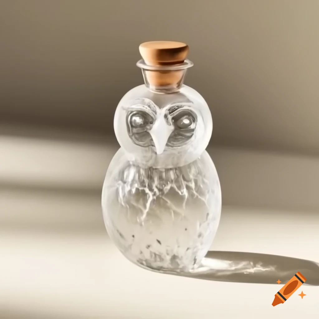 Crystal owl bottle with intricate design