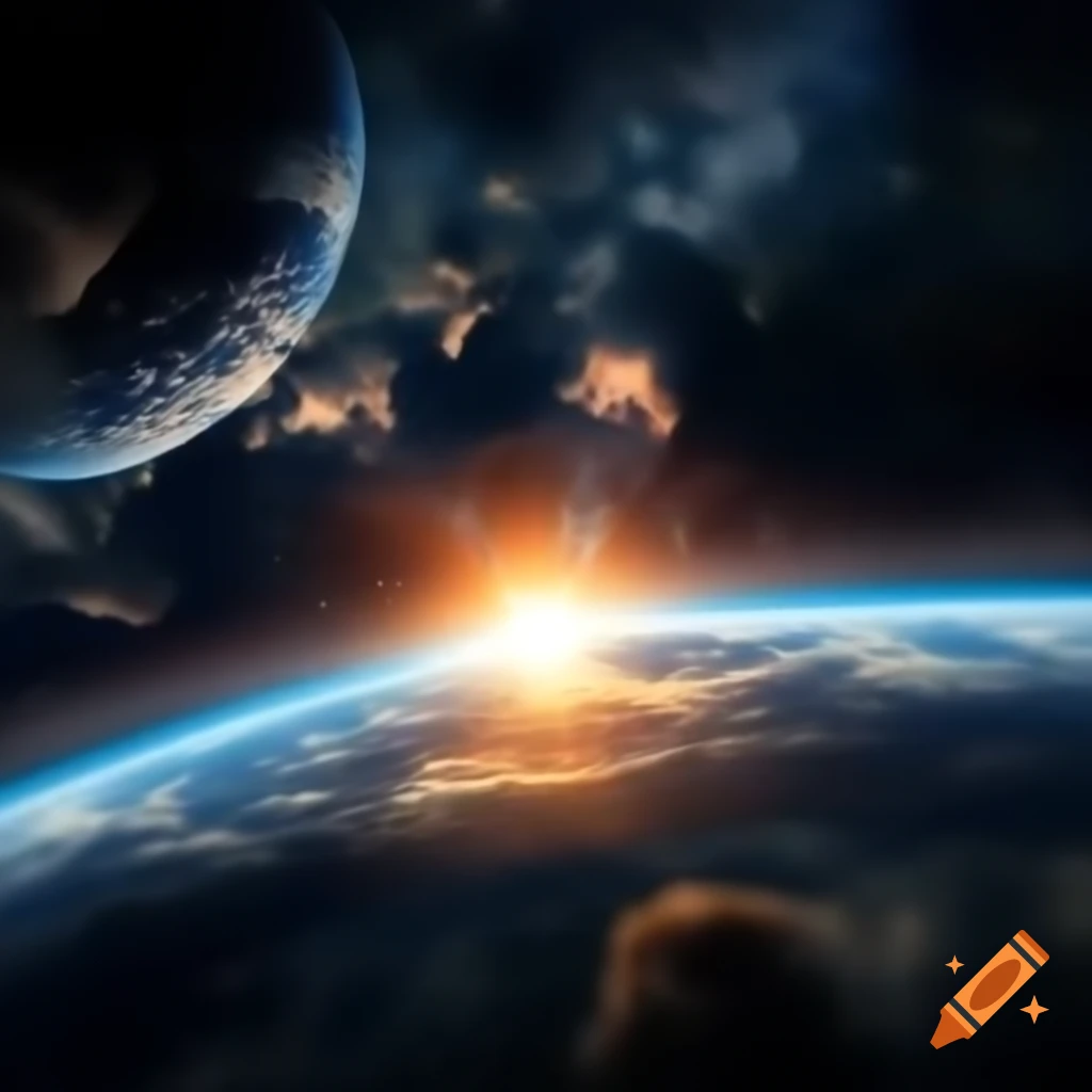 Conceptual image of motivation and inspiration with cosmic elements like stars and planets