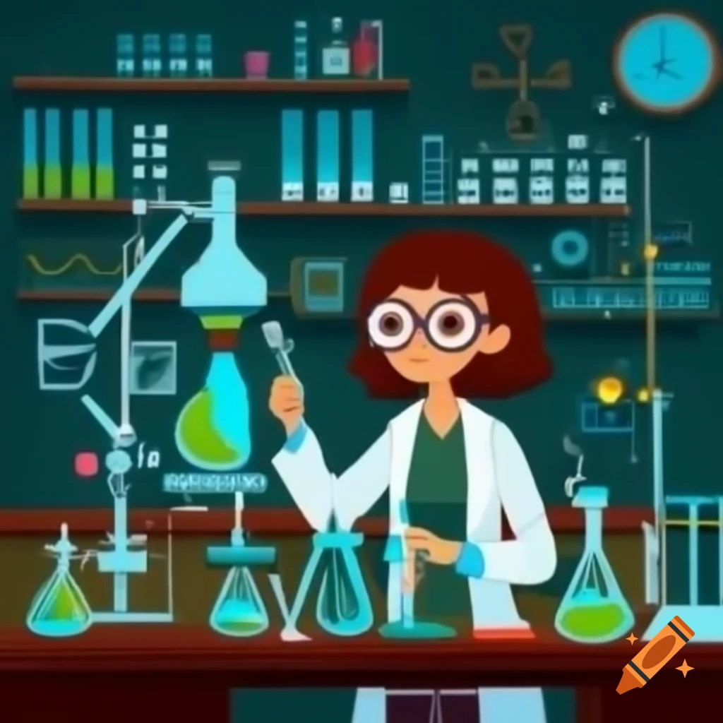 Young modern woman working in science lab in Germany