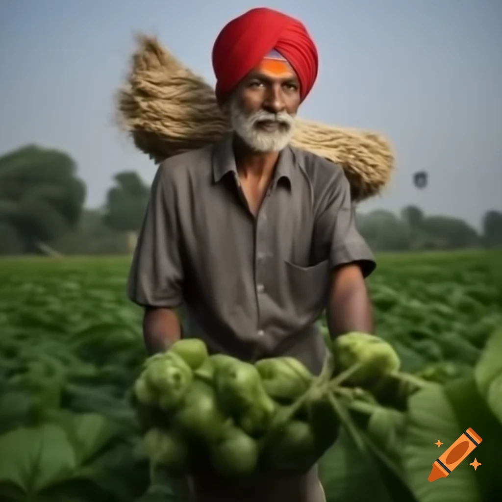 Indian farmer working in the fields