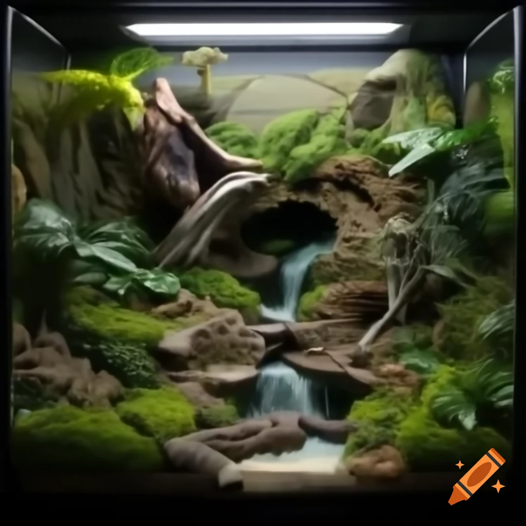 Jurassic Jungle terrarium featuring miniature dinosaurs and prehistoric foliage
