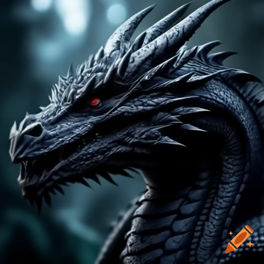 Artistic representation of a dark dragon