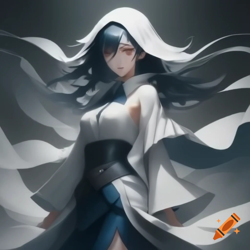 Stylized anime character in flowing silks with a powerful presence