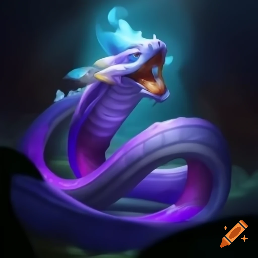 Epic Hearthstone art featuring an elemental water snake