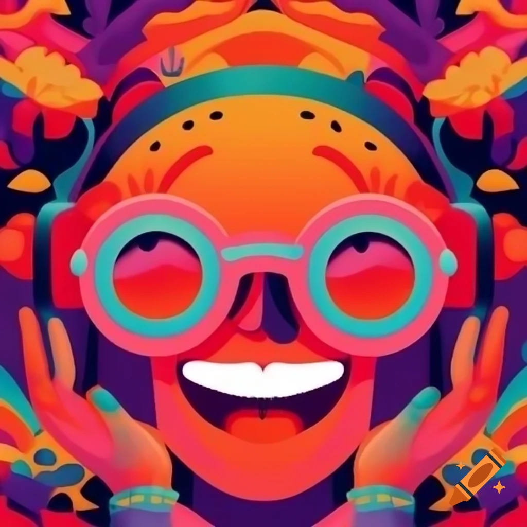Vibrant wallpaper design promoting music events for healthy body and brain
