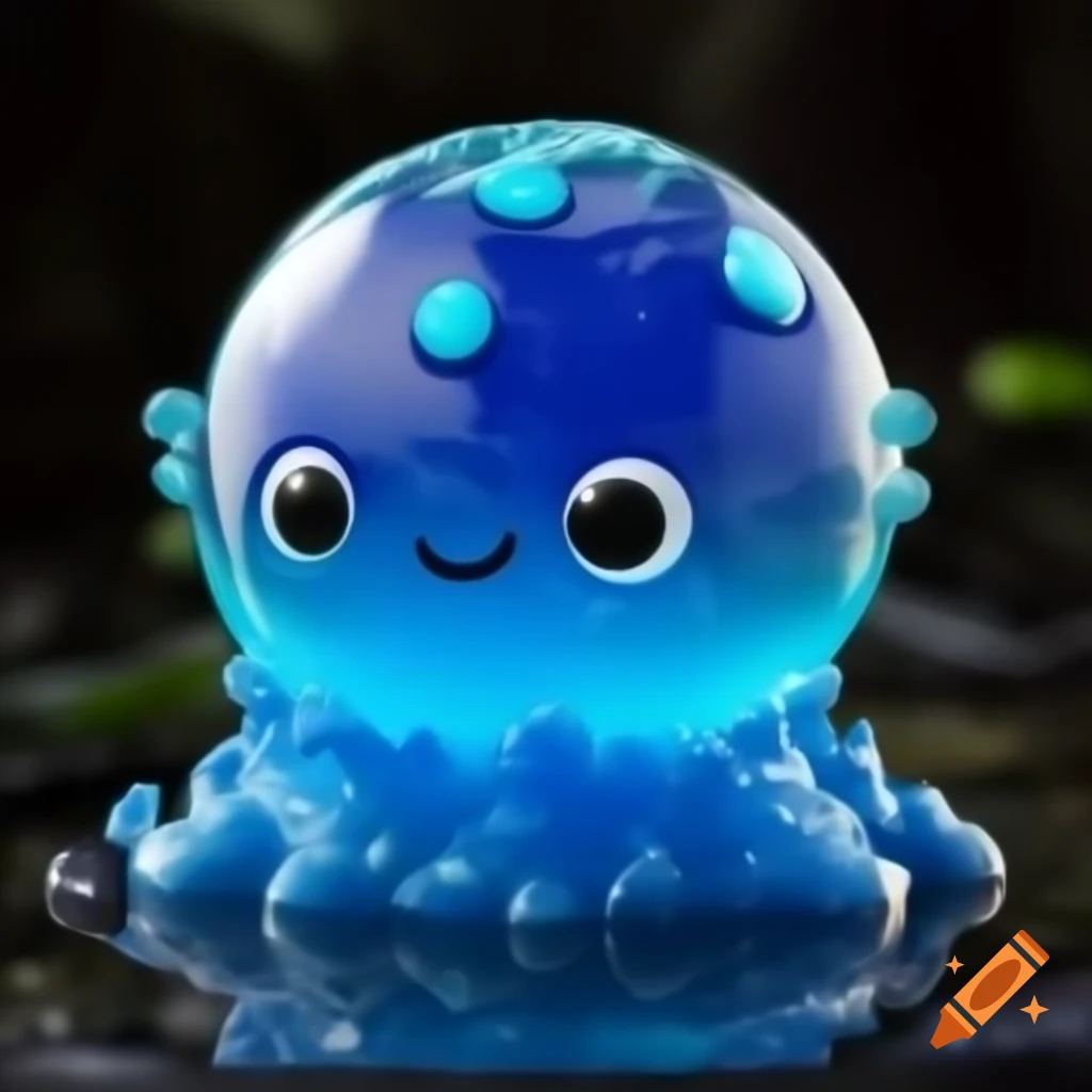 Fantasy blue slime orb monster