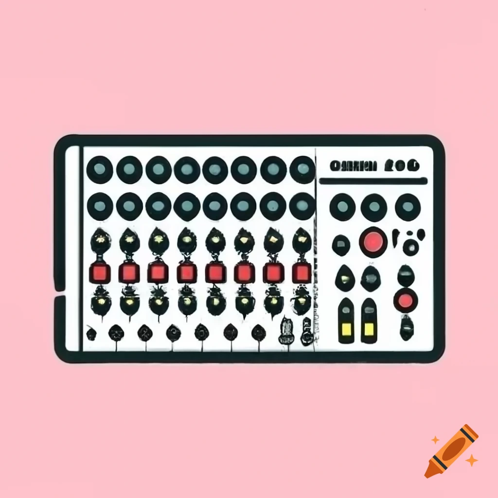Drawing of a 32 input audio mixer