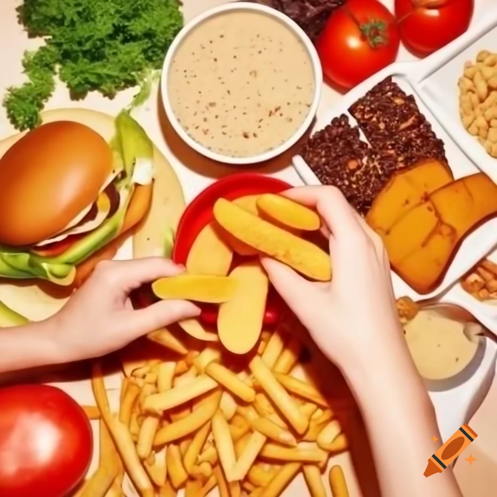Comparison of healthy food and junk food
