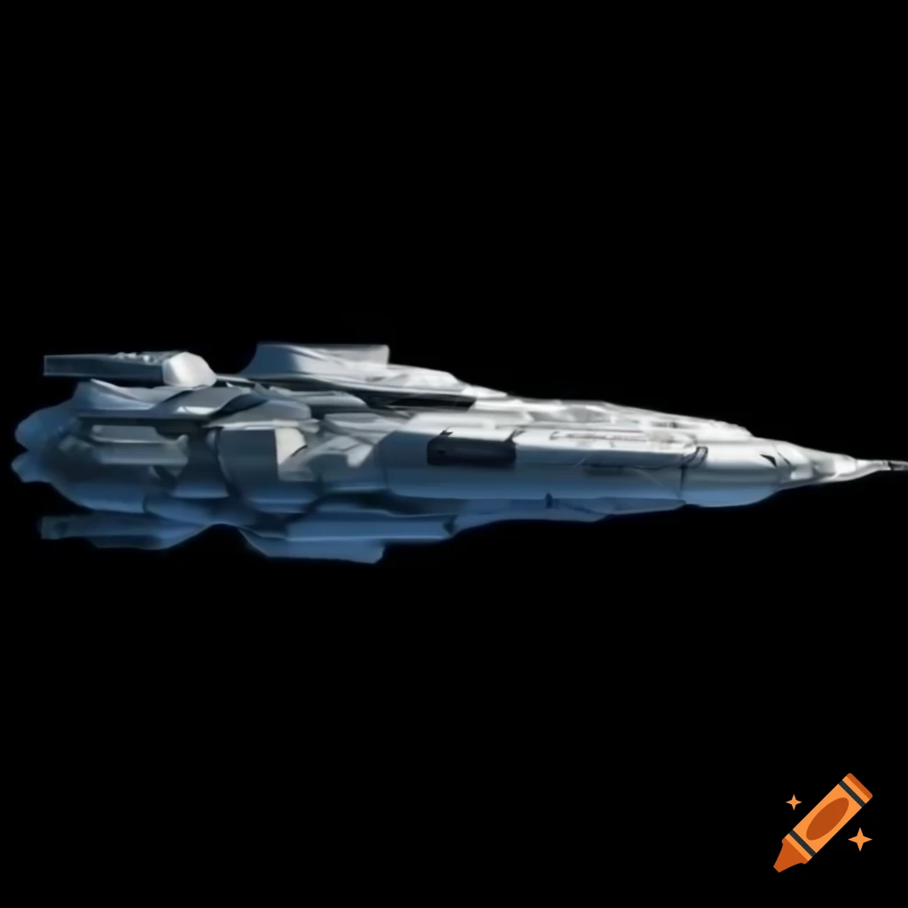High-quality cyberpunk spaceship design on black background
