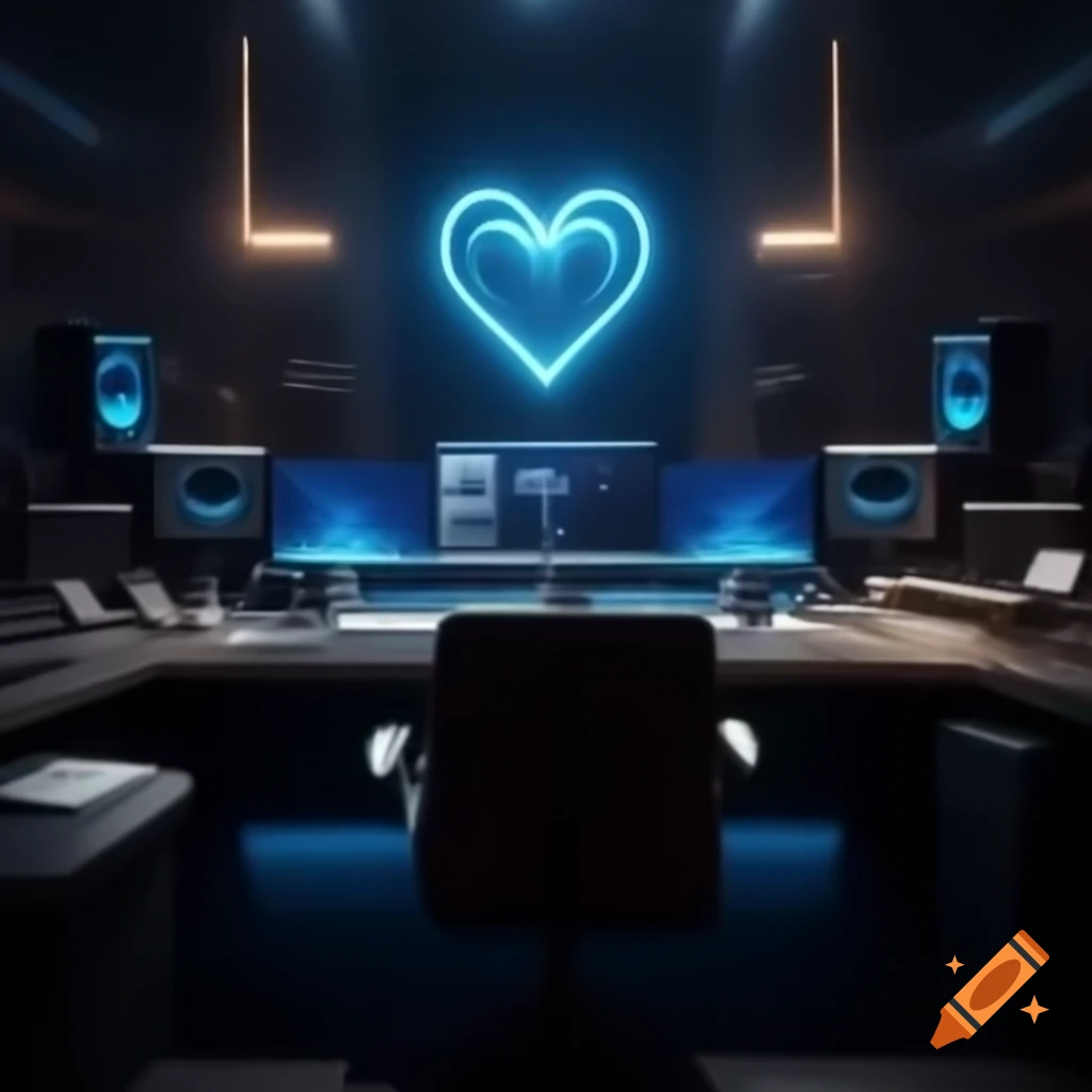 Modern home studio setup with mixing console and computer