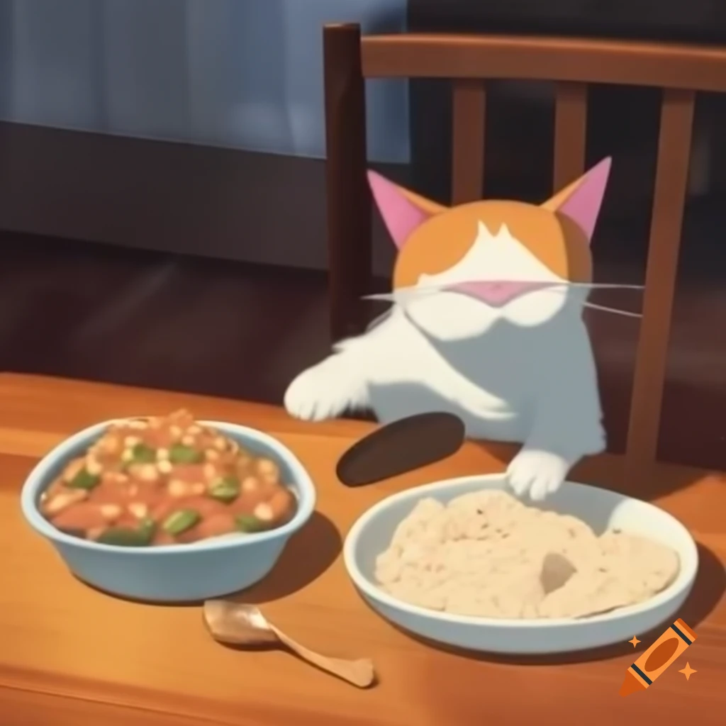 Cat food setup at home
