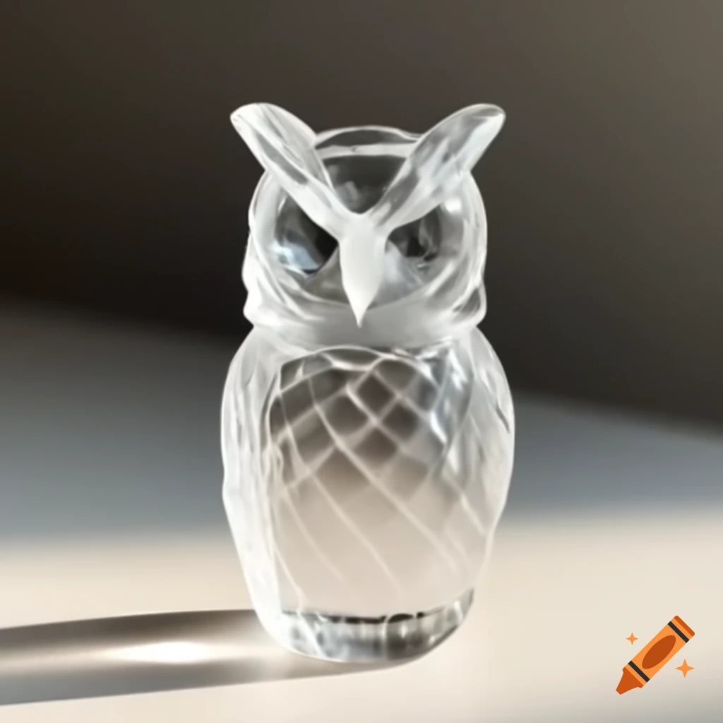Crystal owl bottle with intricate design