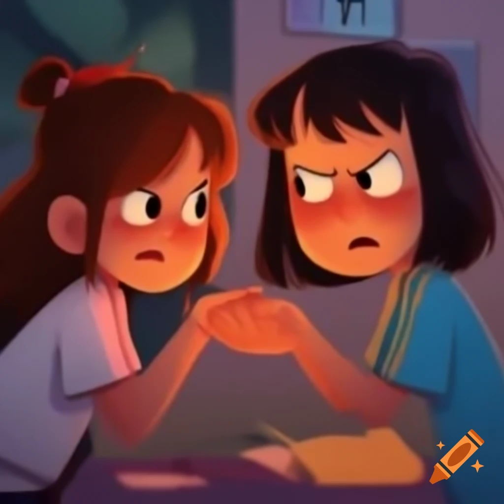 Girl expressing anger towards her friend