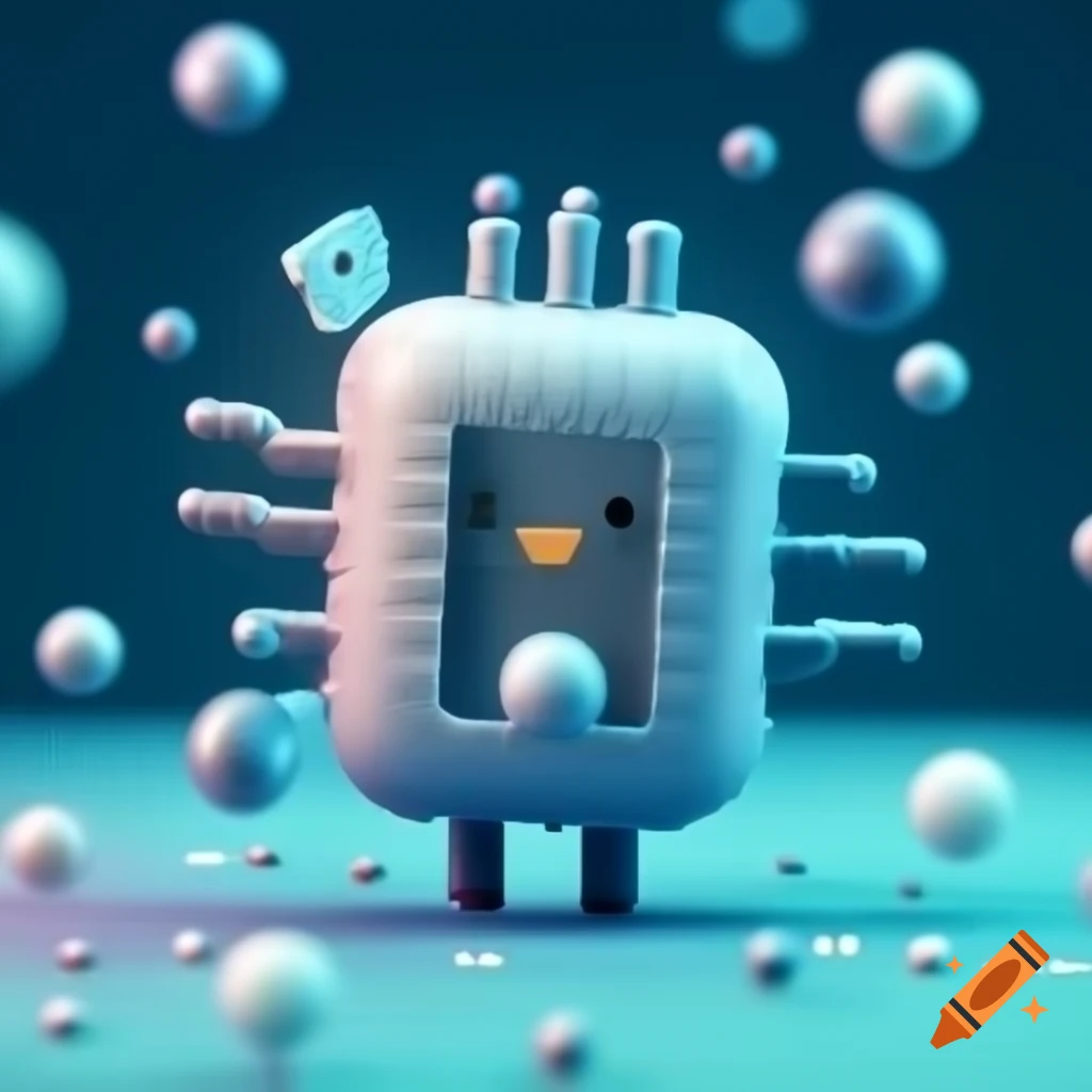 Cute semiconductor character illustration