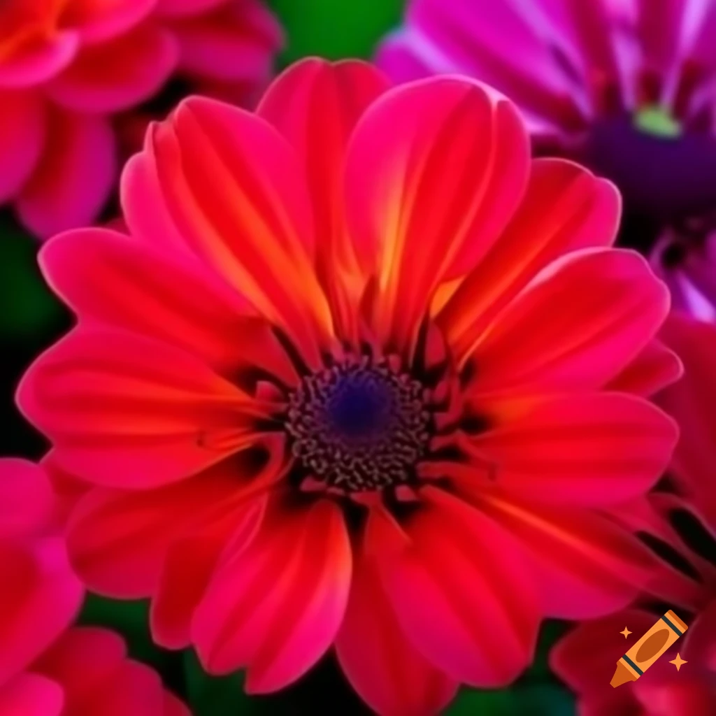 Vibrant flowers in full bloom with bright colors