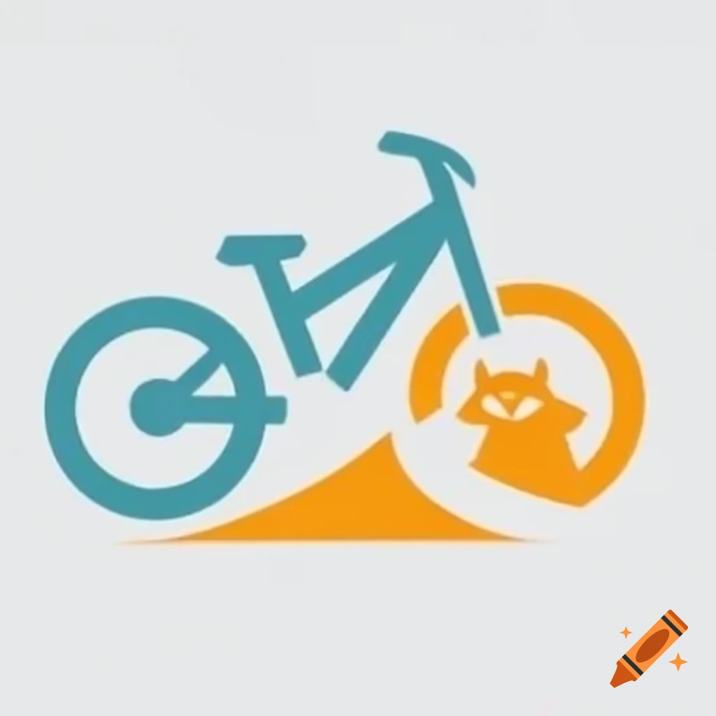 Logo for bike shop featuring mountain bike and raccoon