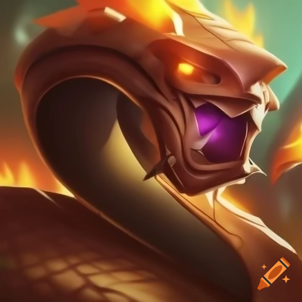 Elemental brown earth snake in epic Hearthstone art style