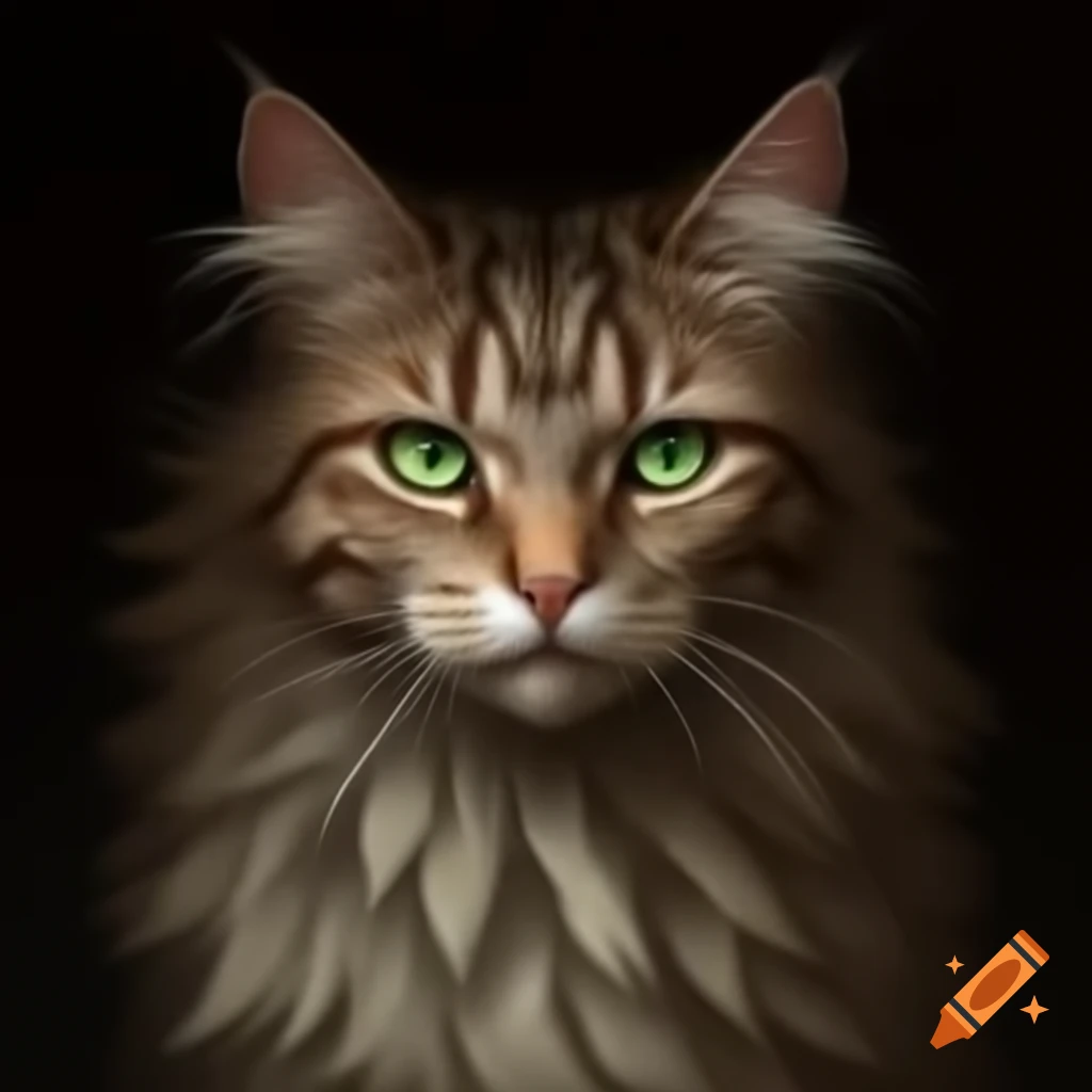 Cat-woman character with dark curly hair and green eyes