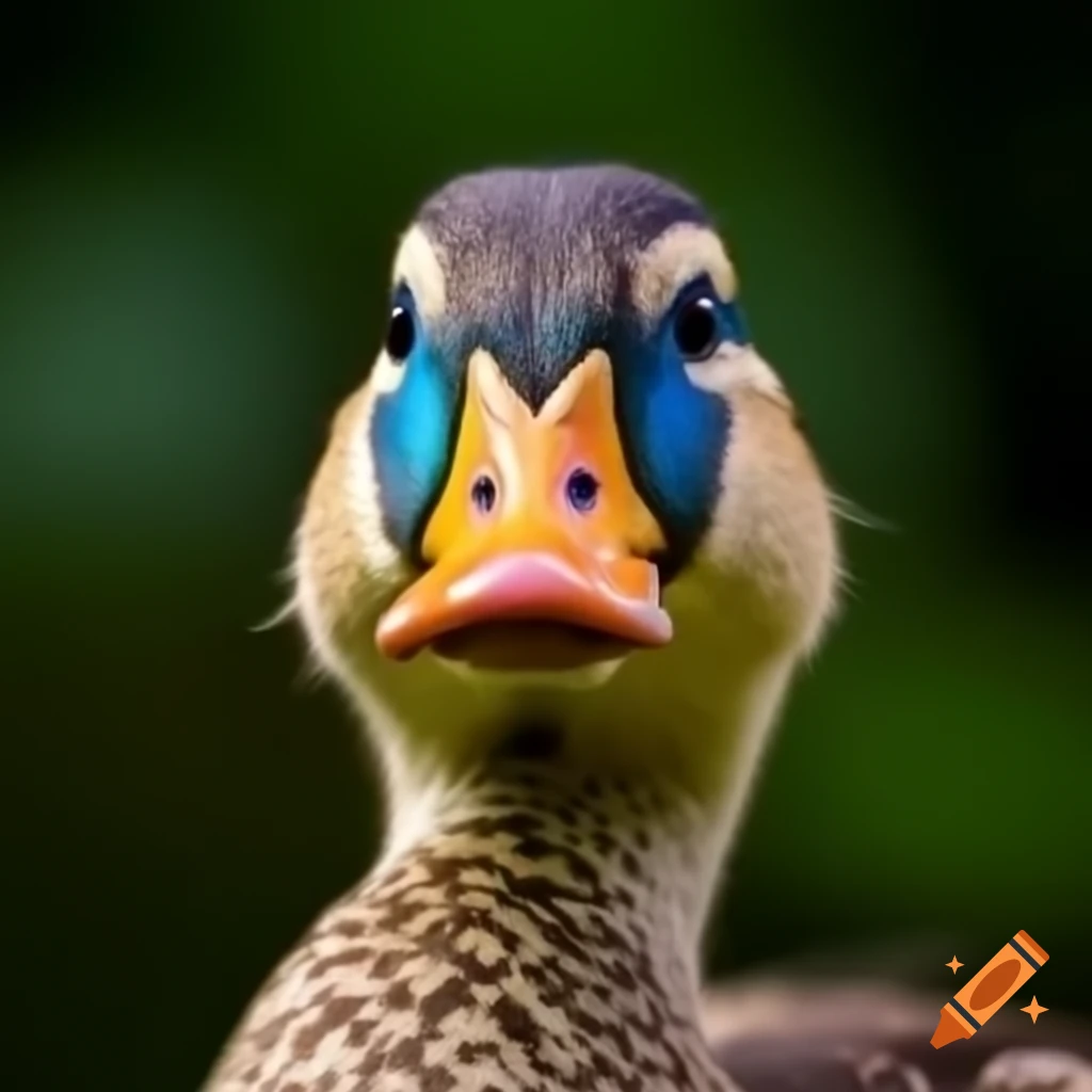 Unusual duck with unique features