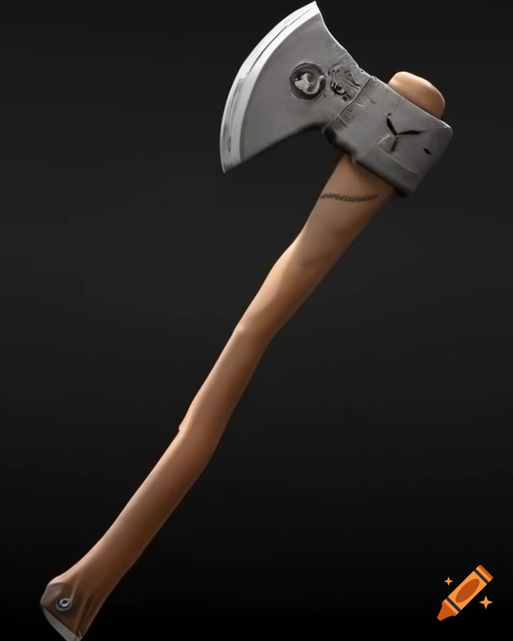 Fantastic stone axe designed in mountain hunter style