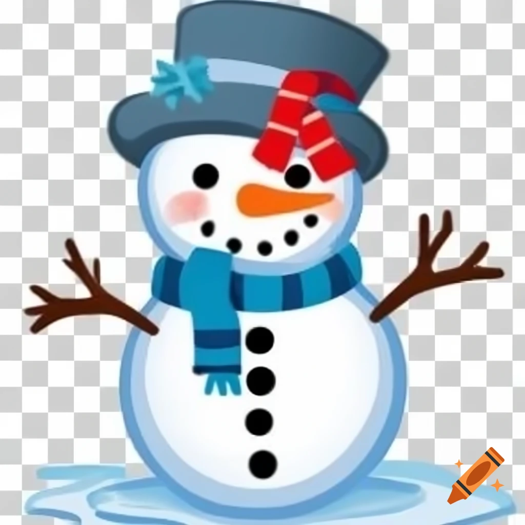 Cute snowman clipart for winter decoration