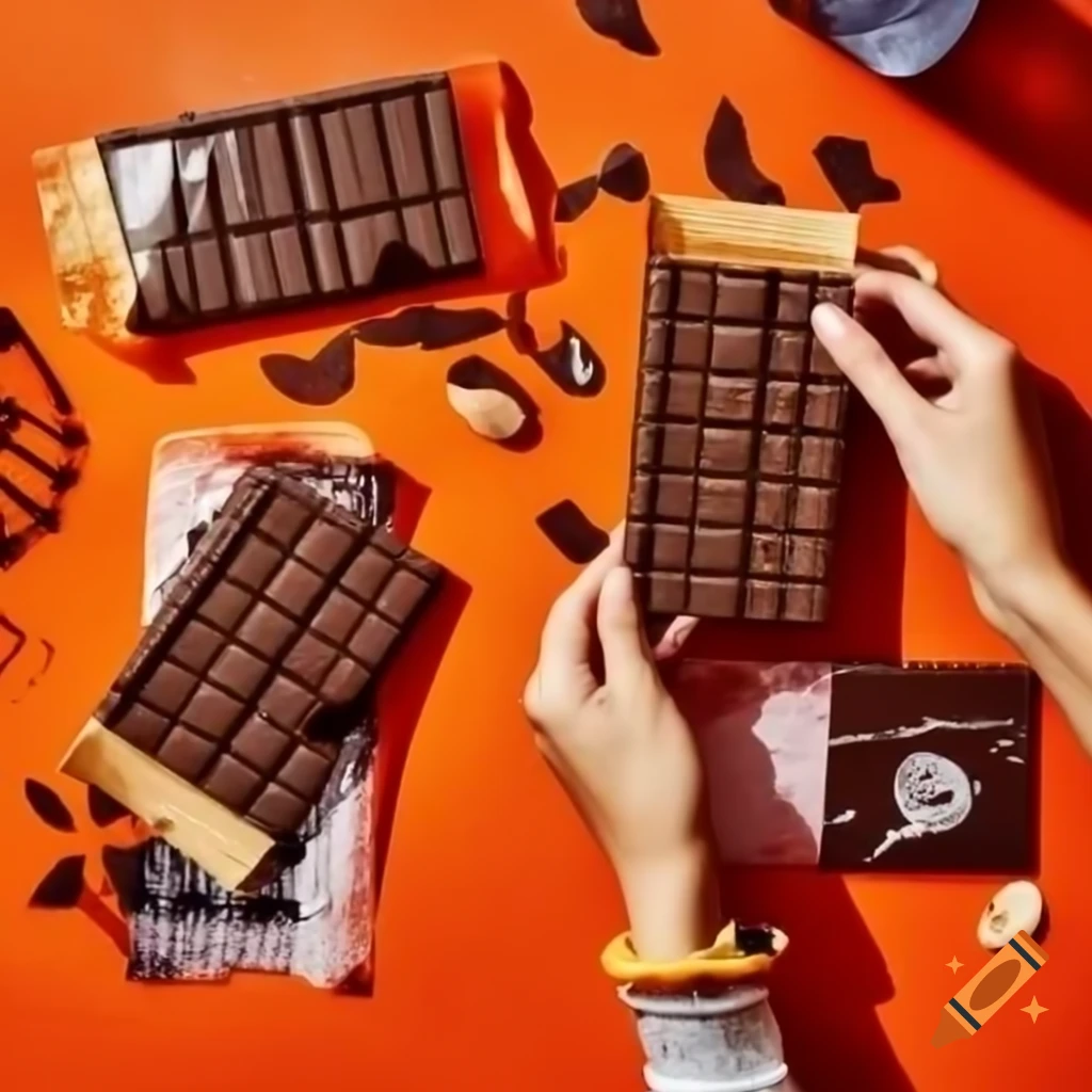 Halloween-themed chocolate wrapper with Bar N Stuff label on Craiyon