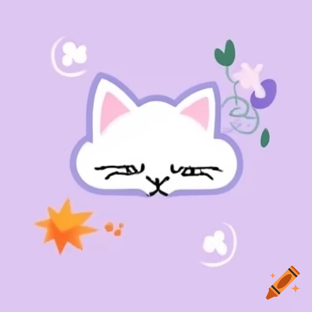 Cottagecore logo featuring cat and cloud elements