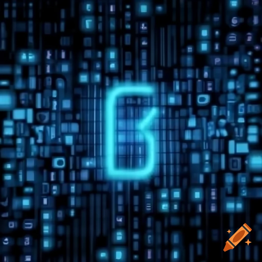 Stylized binary code swirl representing digitized forensic evidence, glowing neon blue