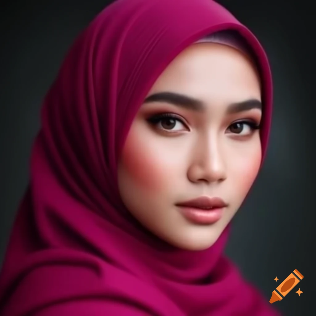 Beautiful Indonesian woman wearing hijab