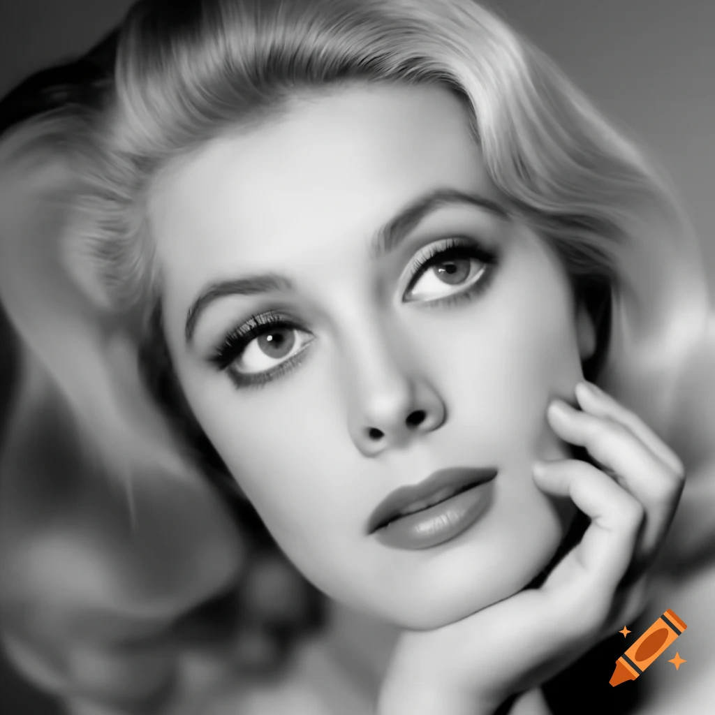 Candid shot of beautiful European actress on movie set, 1963