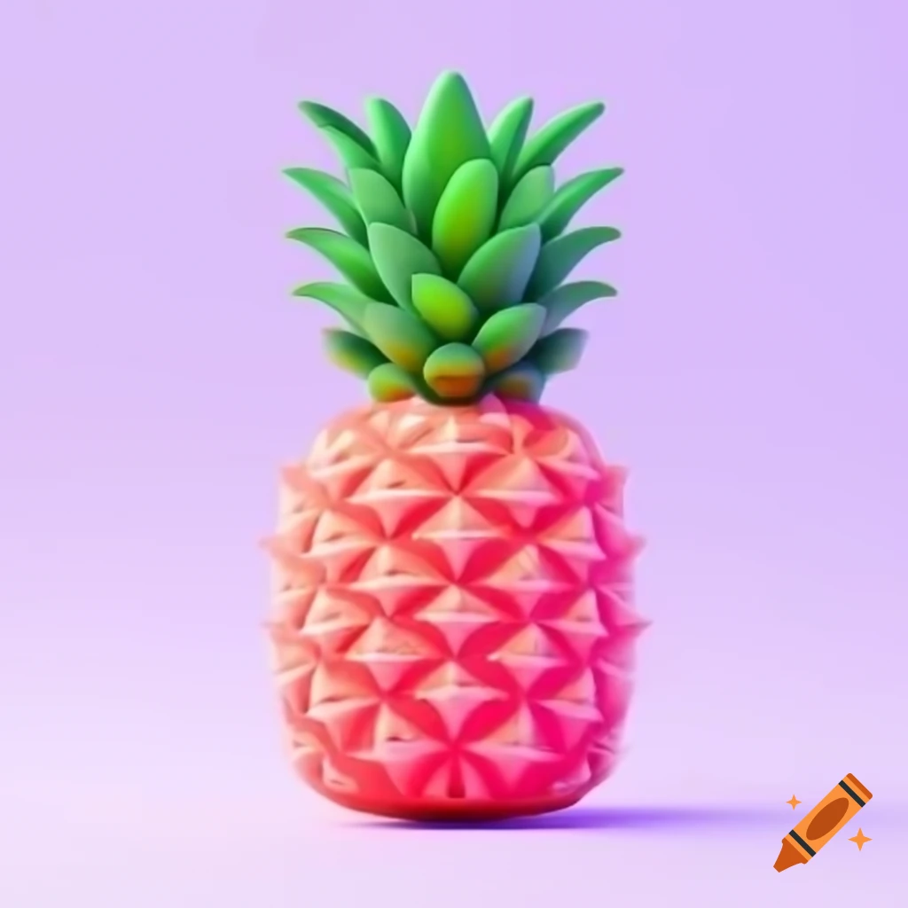Digital art of a pink pineapple