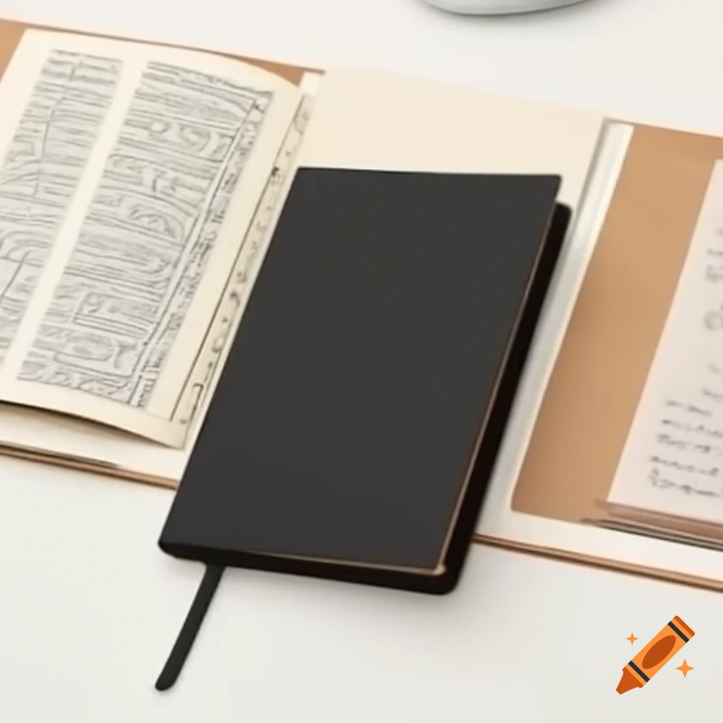 A5 hardcover notebook with black PU cover and 'Papel' debossed on front