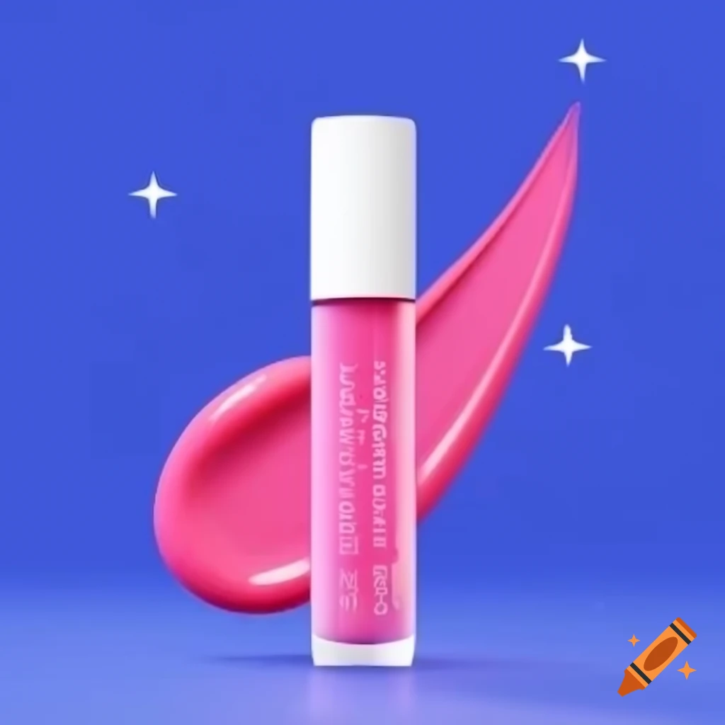 Stylized illustration of baby pink lip gloss symbolizing charisma with minimalist background