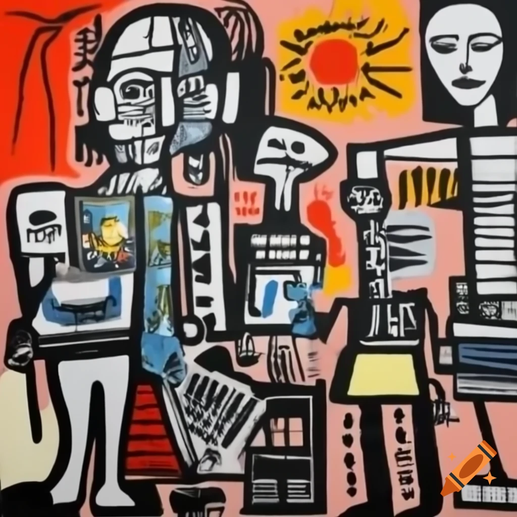 Legendary heroes artwork by Jean-Michel Basquiat