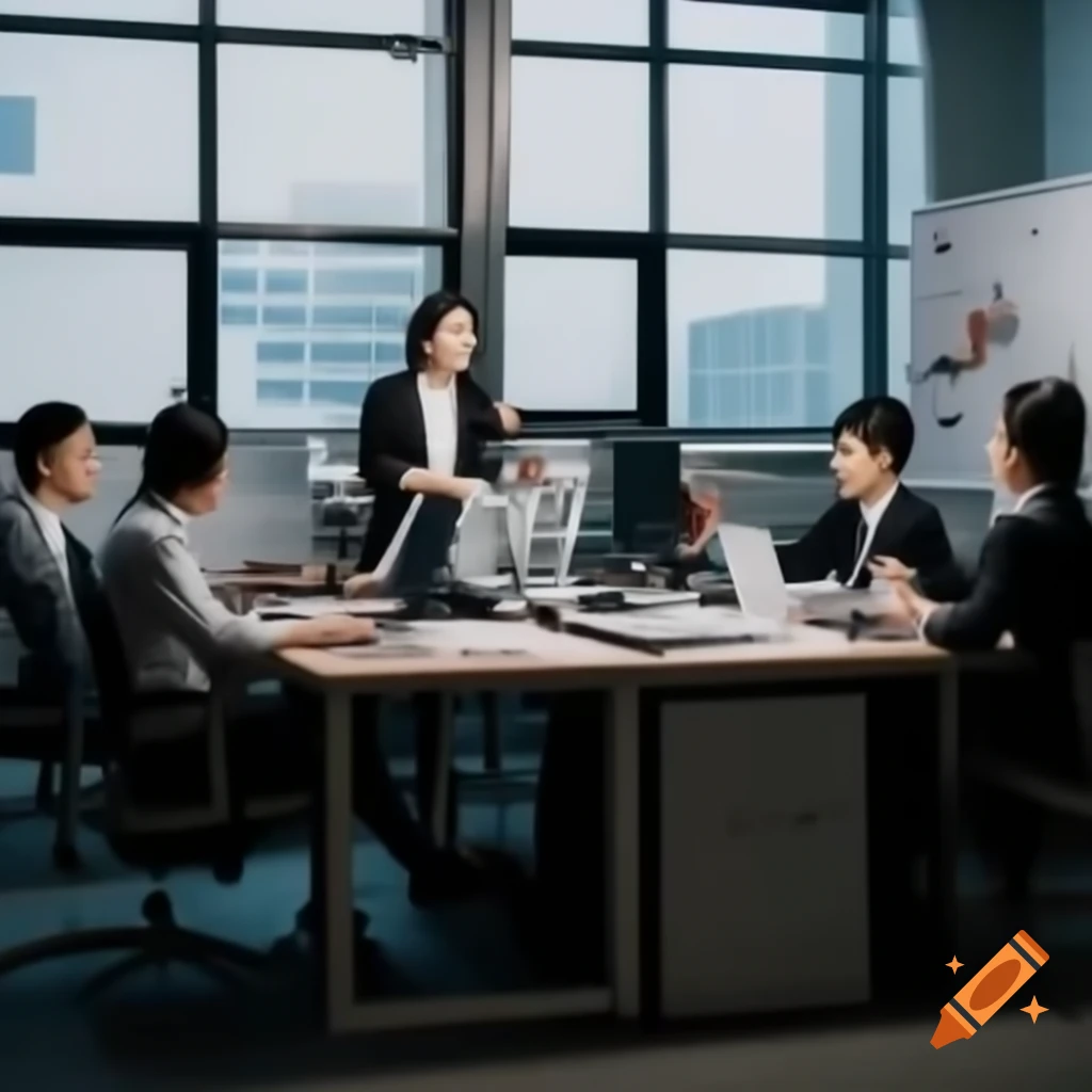 Successful Asian woman leader collaborating in office on GIS and urban projects