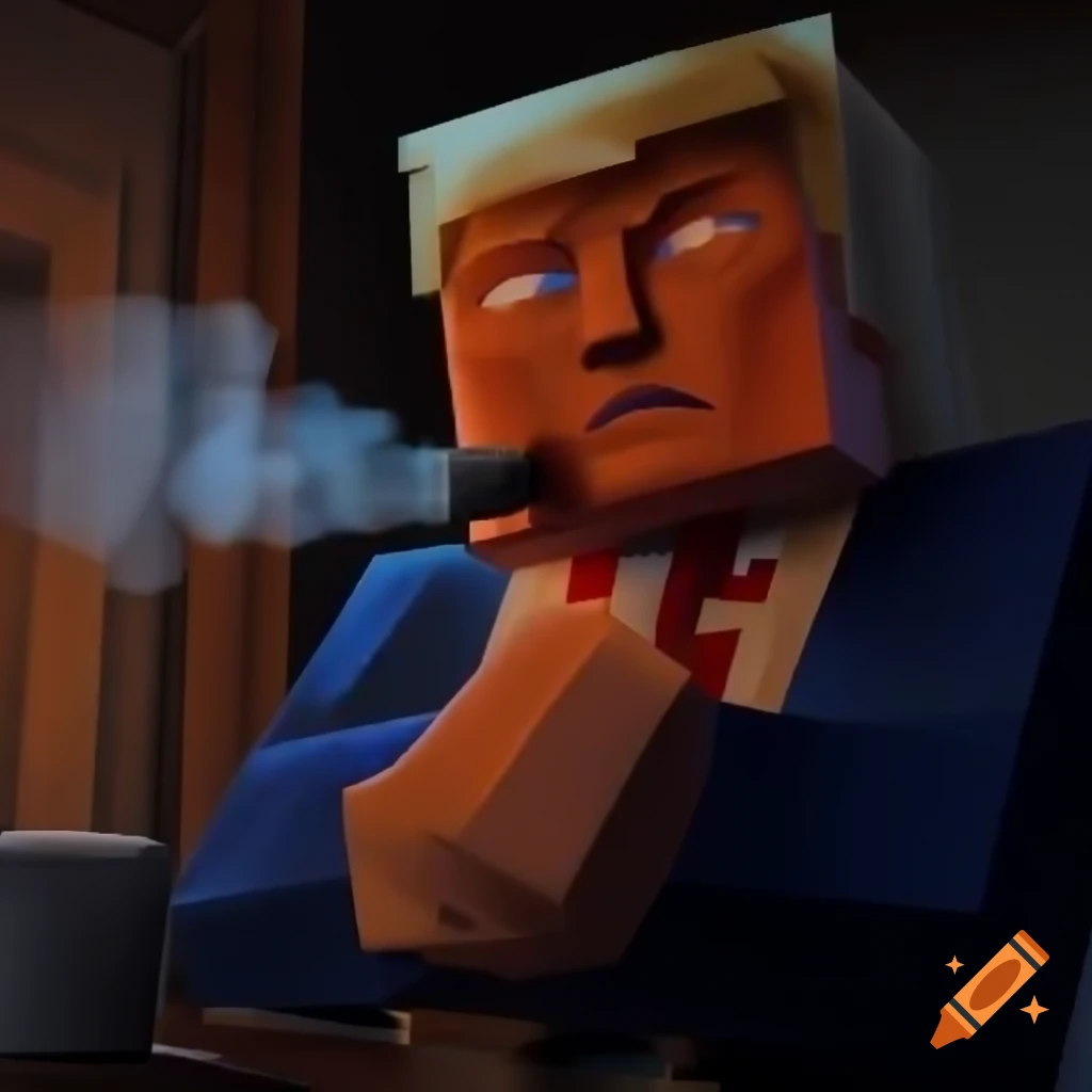 Minecraft character with Donald Trump in Bedrock Edition