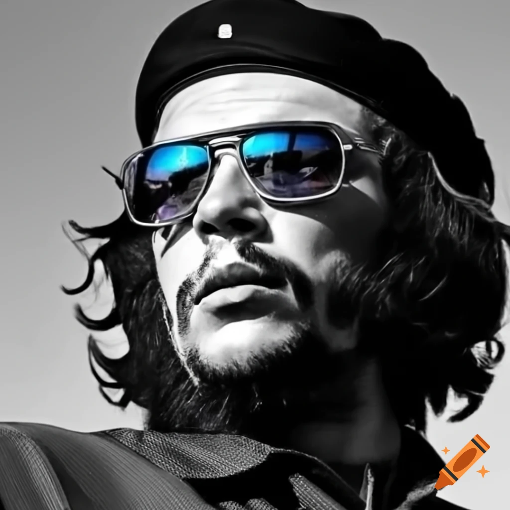 Che Guevara in sunglasses, iconic revolutionary figure