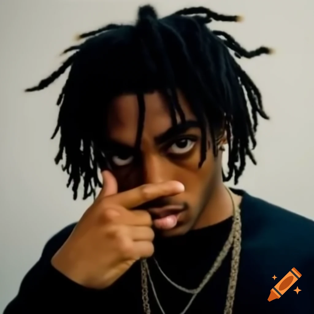 Man with dreadlocks playfully touching his nose