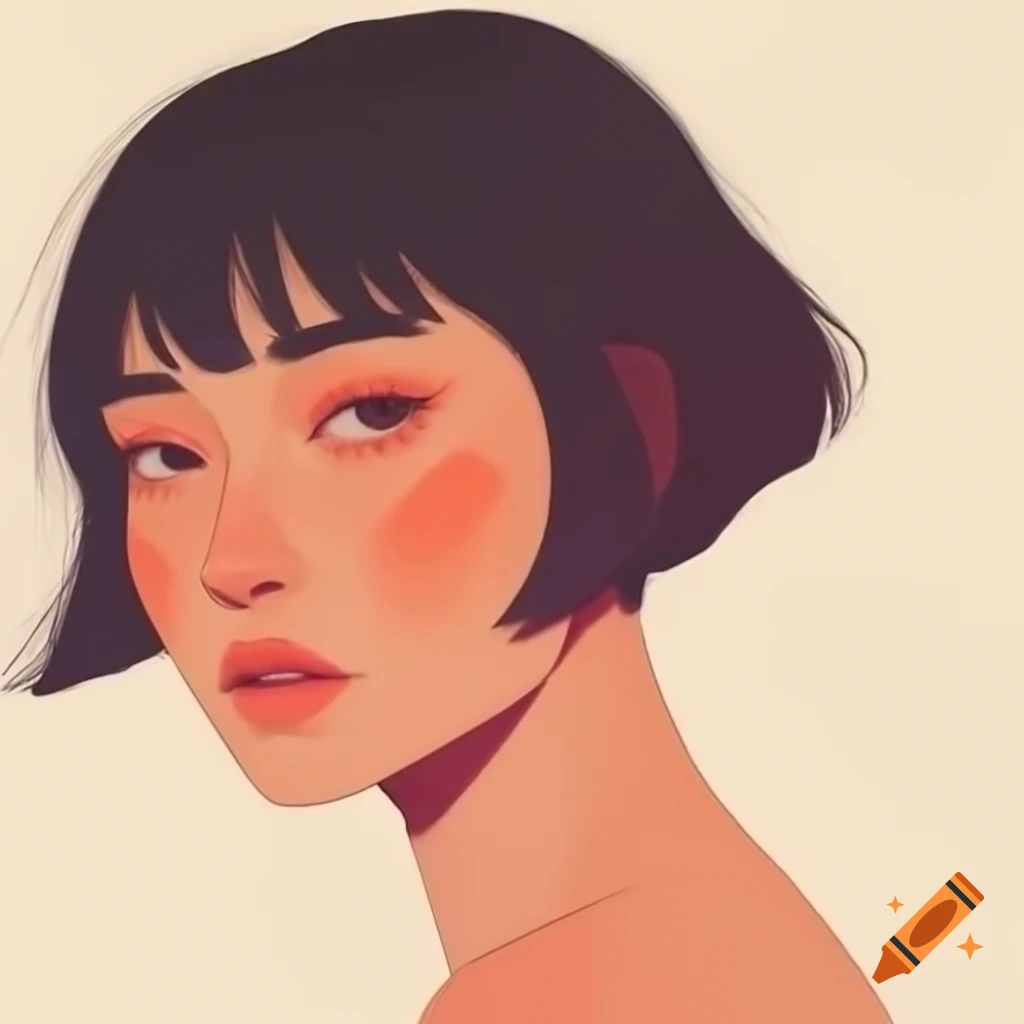 Profile picture of gender neutral character in manhwa art style with Mediterranean colors