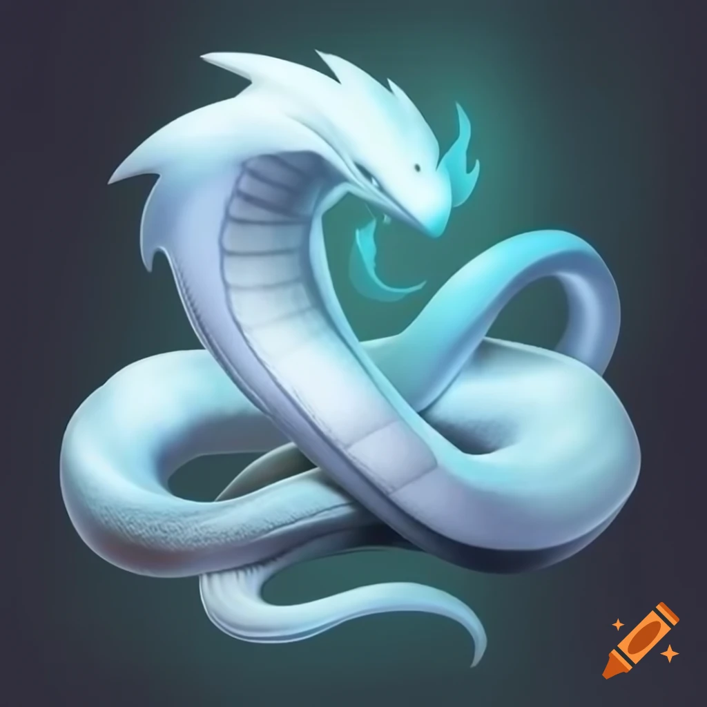 Elemental white halo snake with limbs in epic hearthstone art style