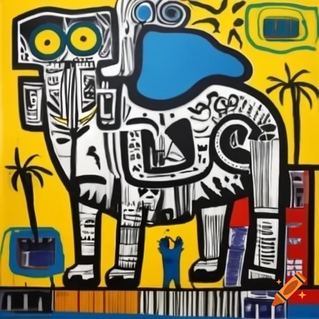 City animals painting by Jean-Michel Basquiat