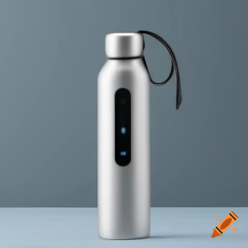 Elegant aluminum sports bottle with digital screen and waterproof charging port