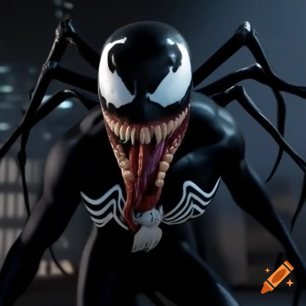 Black woman with Venom symbiote transformation
