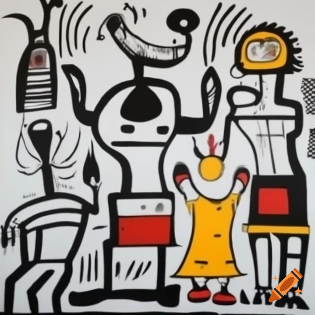 Animal family painting by Jean-Michel Basquiat