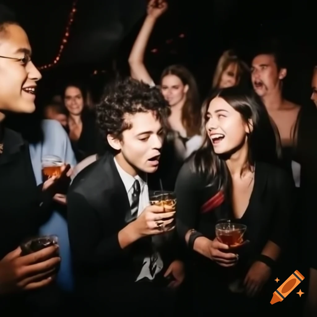 Student enjoying a party with drinks