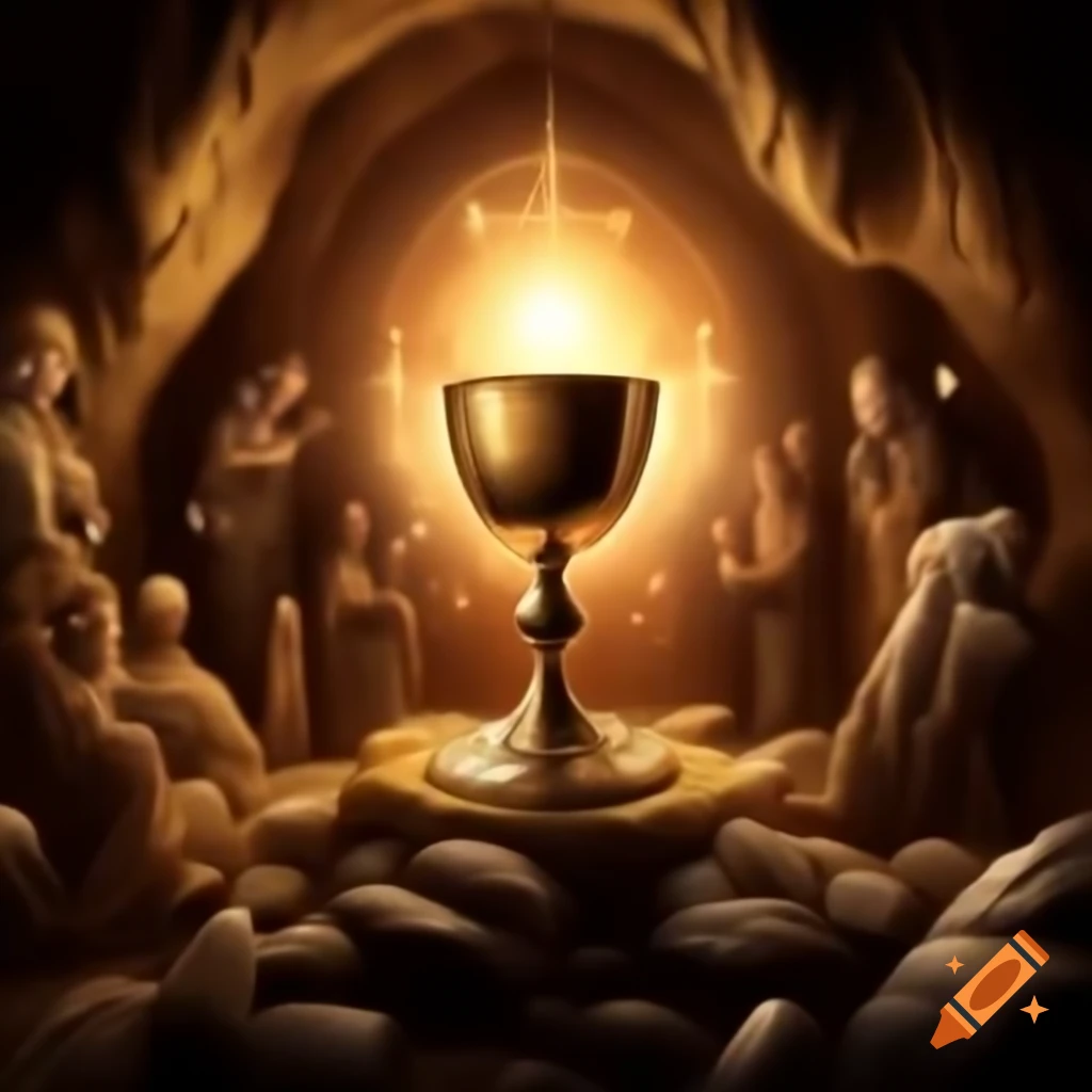 Eucharistic celebration taking place in a cave setting
