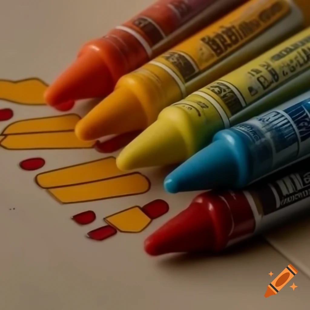 Crayola crayons in crimson, sapphire, and sunny yellow creating scribbles on white paper